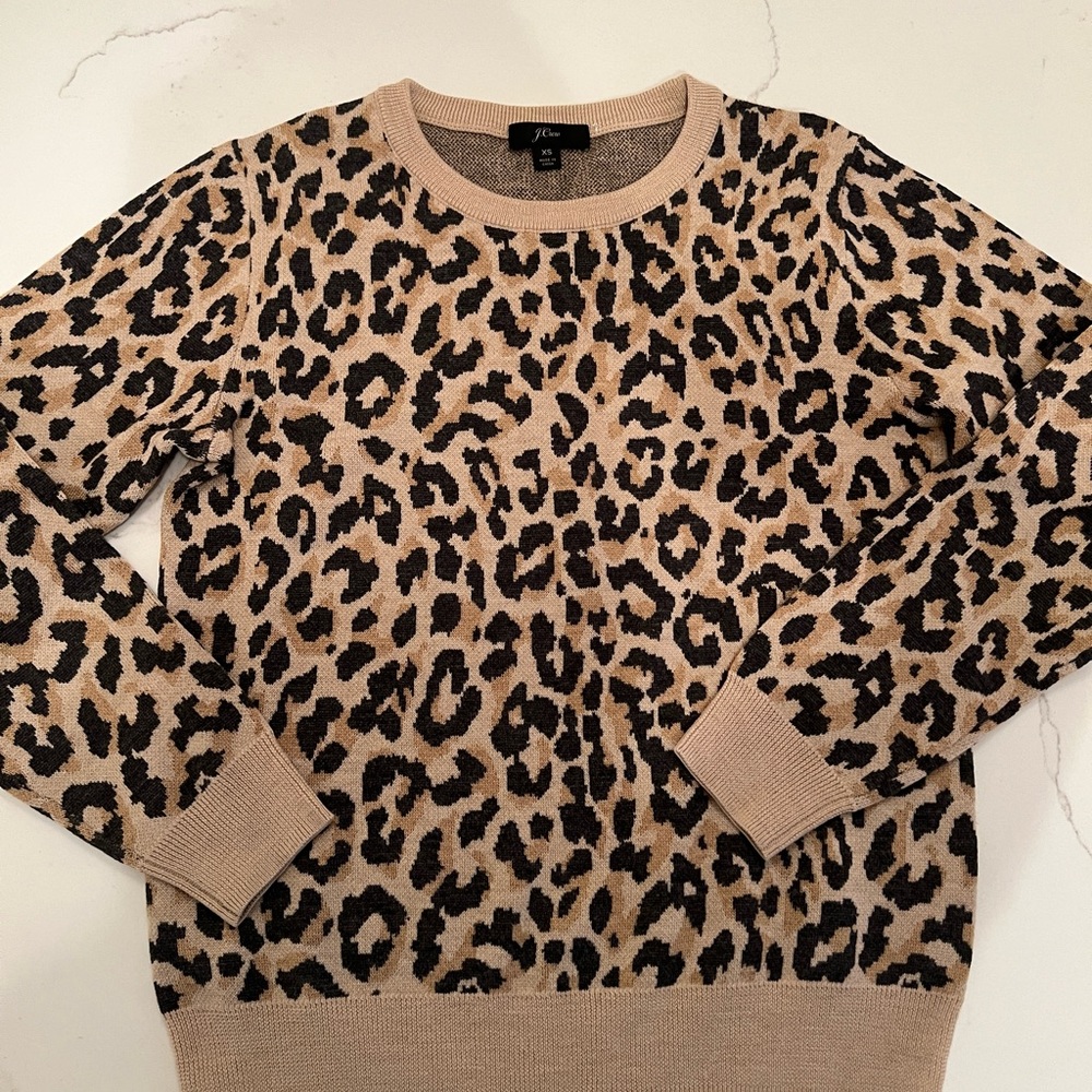 J Crew Leopard Sweater XS